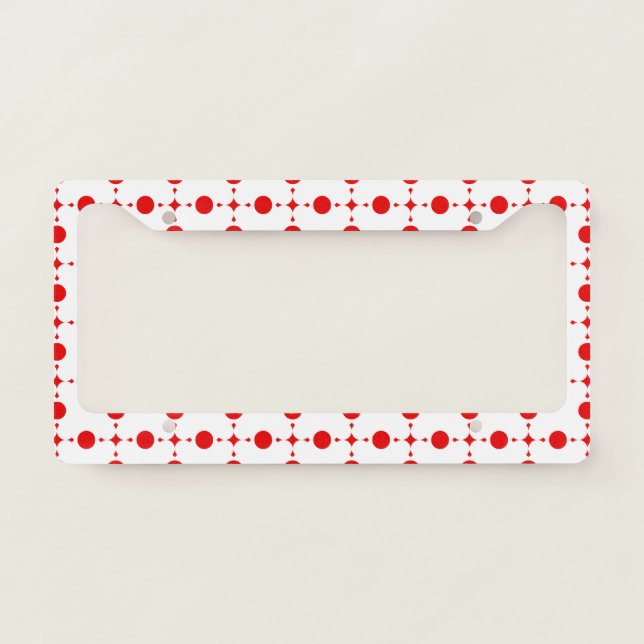 Red Polka Dots, Polka Dot Pattern, Dots, Dotted License Plate Frame (Front)