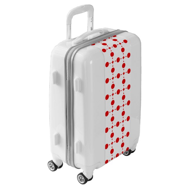 Red Polka Dots, Polka Dot Pattern, Dots, Dotted Luggage (Rotated Left)