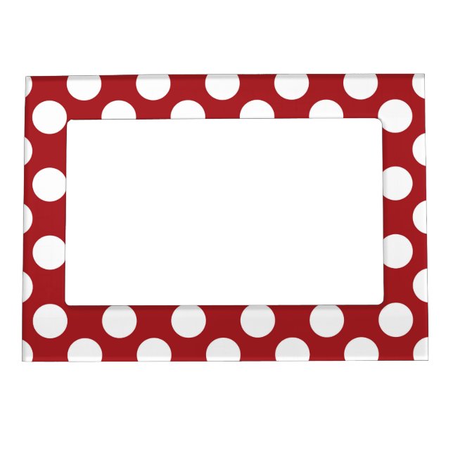 Red Polka Dots, Polka Dot Pattern, Dots, Dotted Magnetic Frame (Front)