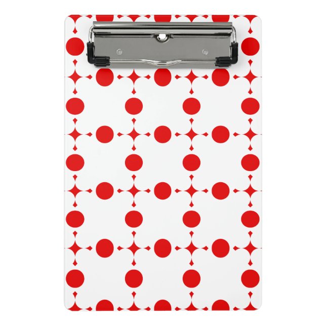 Red Polka Dots, Polka Dot Pattern, Dots, Dotted Mini Clipboard (Front)