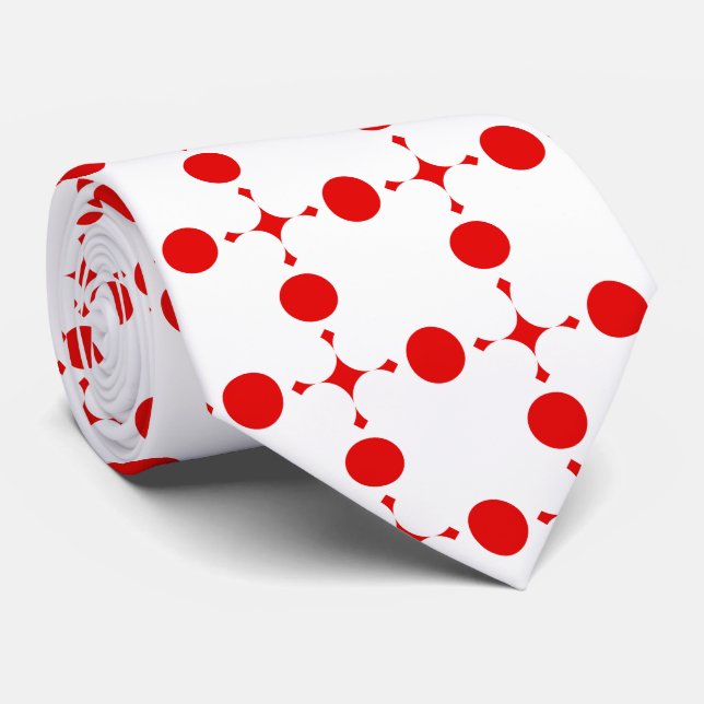 Red Polka Dots, Polka Dot Pattern, Dots, Dotted Neck Tie (Rolled)