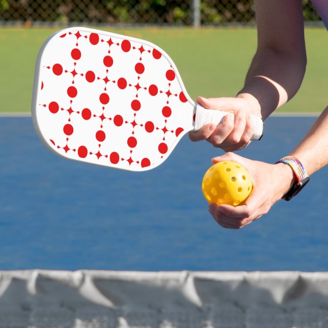 Red Polka Dots, Polka Dot Pattern, Dots, Dotted Pickleball Paddle (Insitu)