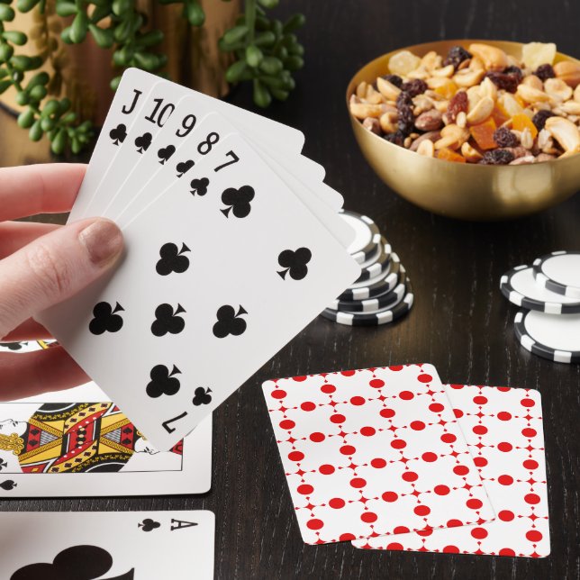Red Polka Dots, Polka Dot Pattern, Dots, Dotted Poker Cards (In Situ)
