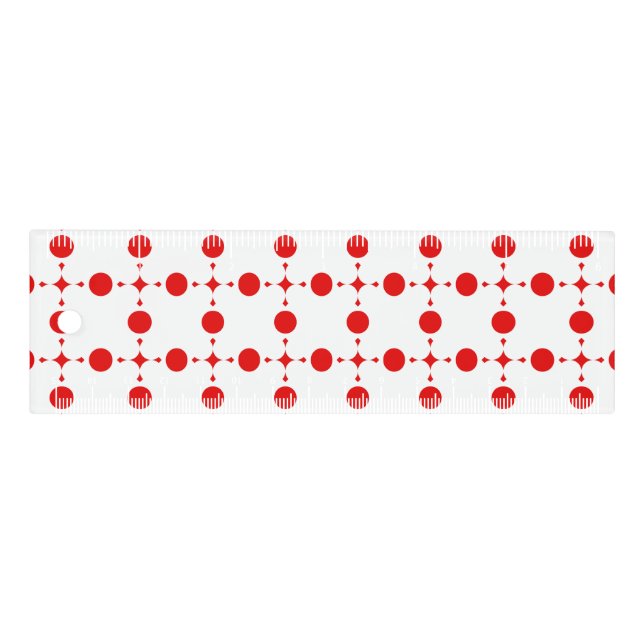 Red Polka Dots, Polka Dot Pattern, Dots, Dotted Ruler (Front)