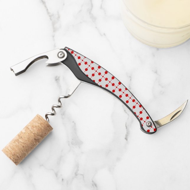 Red Polka Dots, Polka Dot Pattern, Dots, Dotted Waiter's Corkscrew (Front)
