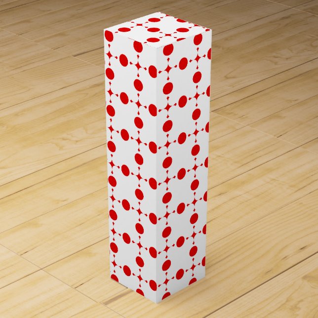 Red Polka Dots, Polka Dot Pattern, Dots, Dotted Wine Box (Front)