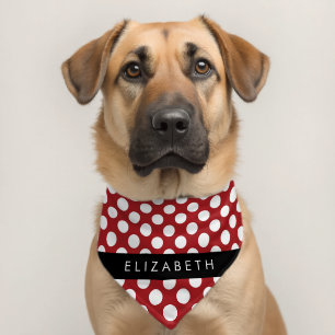 Red Polka Dots, Polka Dot Pattern, Your Name Pet Bandana Collar
