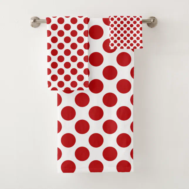 Red Polka Dots Towel Set Zazzle