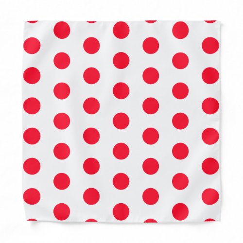 Red Polka Dots White Bandana _ Choose Your Colors