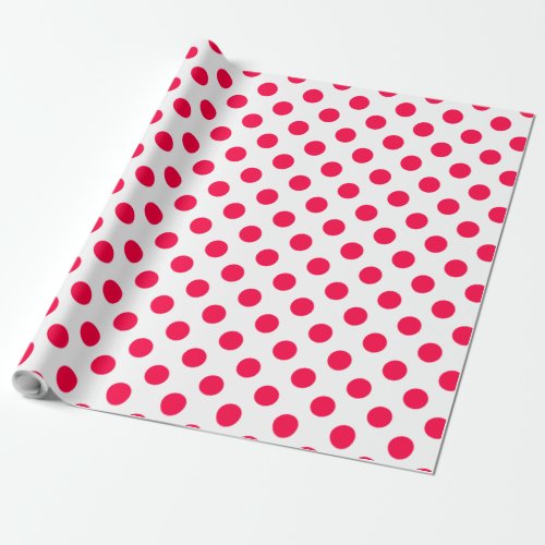 Red Polka Dots White Nostalgic Christmas Template Wrapping Paper