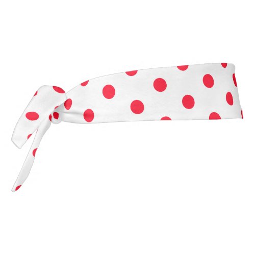 Red Polka Dots White Tie Headband _ Choose Color