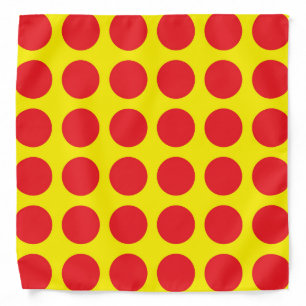 Red Polka Dots Yellow Bandana