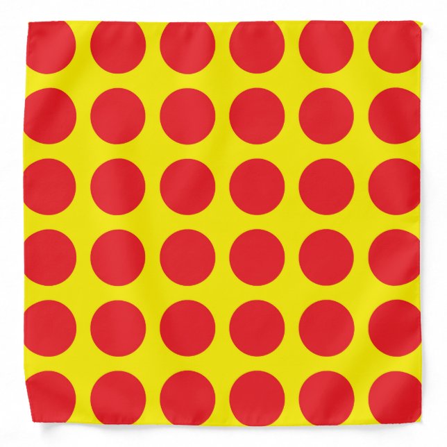Red Polka Dots Yellow Bandana (Front)