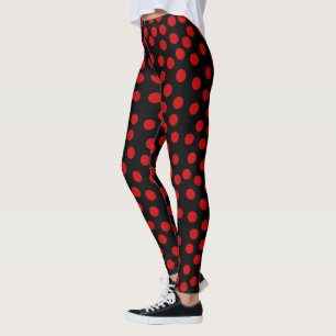 Red Polka Dots You Choose Background Colour Leggings
