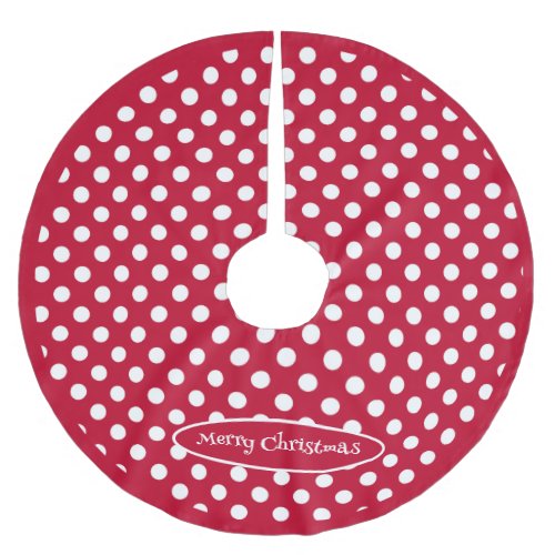 Red  Polka White Dots Brushed Polyester Tree Skirt