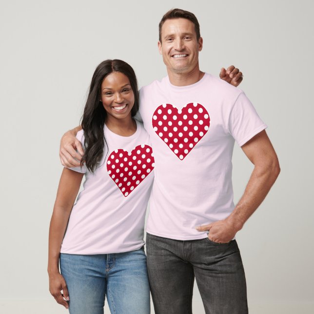 Red + Polka White Dots T-Shirt (Unisex)