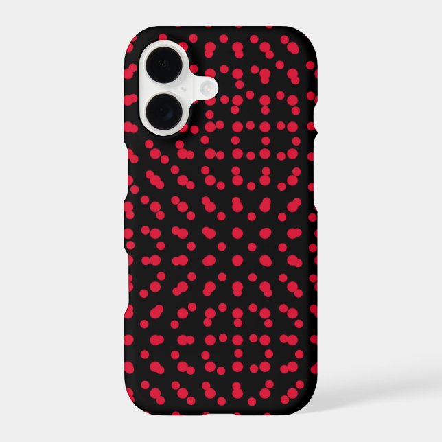 red polkadots pattern iphone case (Back)