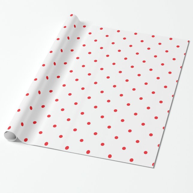 Red Polkadots Small Wrapping Paper (Unrolled)