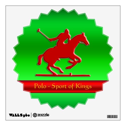 Red Polo Pony and Rider on red chrome_look Wall Decal