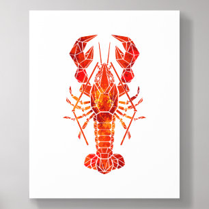 Red polygonal lobster acrylic photo tile