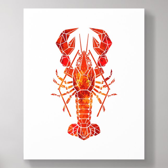 Red polygonal lobster acrylic photo tile (Front Set)