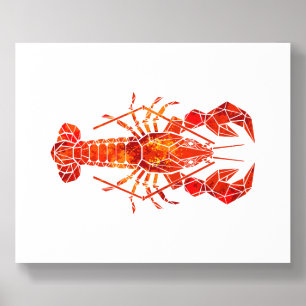 Red polygonal lobster acrylic photo tile