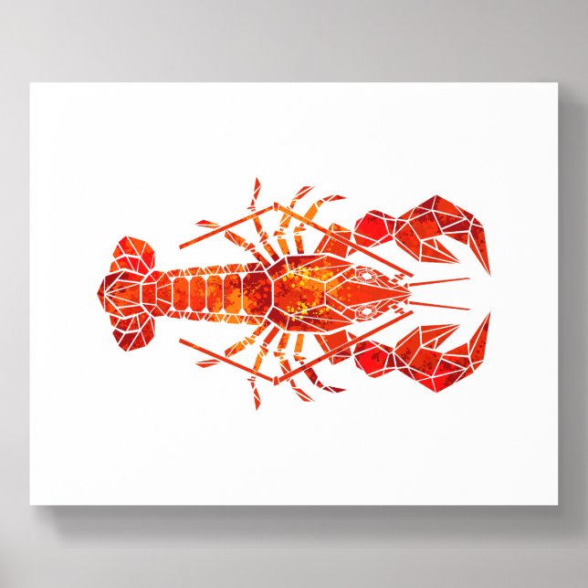 Red polygonal lobster acrylic photo tile (Front Set)
