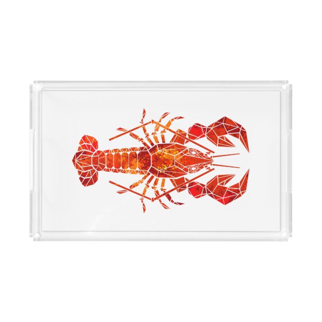 Red polygonal lobster acrylic tray (Front)