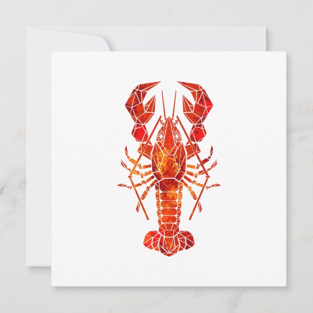 Red polygonal lobster announcement (Front)