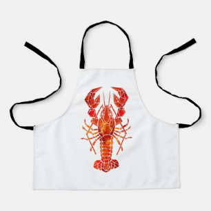 Red polygonal lobster apron