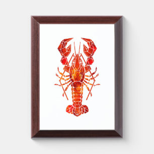 Red polygonal lobster award plaque
