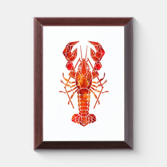Red polygonal lobster award plaque (Vertical)