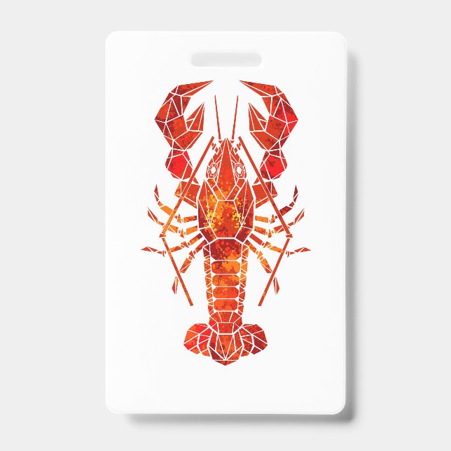 Red polygonal lobster badge (Front)
