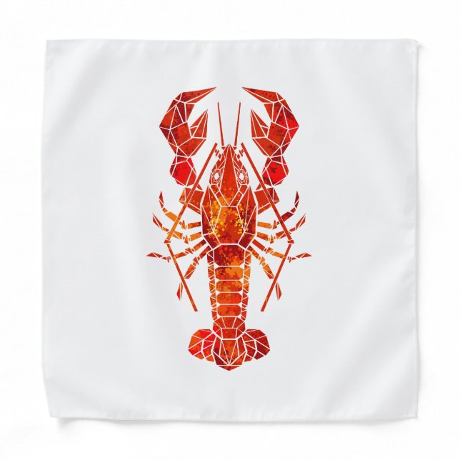 Red polygonal lobster bandana (Front)