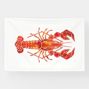 Red polygonal lobster banner