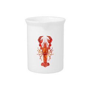 Red polygonal lobster beverage pitcher