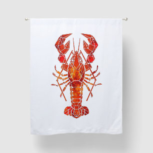 Red polygonal lobster blackout curtains