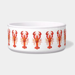 Red polygonal lobster bowl