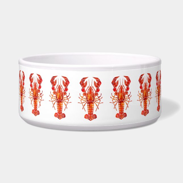 Red polygonal lobster bowl (Front)