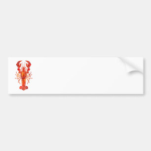 Red polygonal lobster bumper sticker