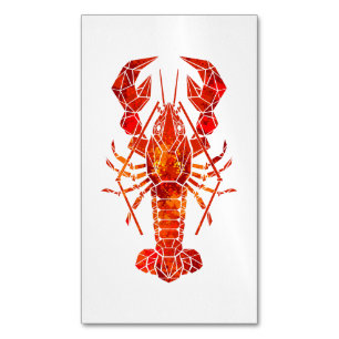 Red polygonal lobster business card magnet