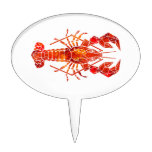 Red polygonal lobster cake topper
