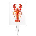 Red polygonal lobster cake topper