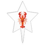 Red polygonal lobster cake topper