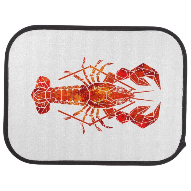 Red polygonal lobster car floor mat (Rear)