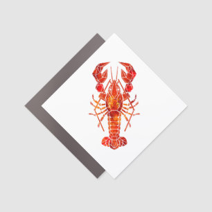 Red polygonal lobster car magnet