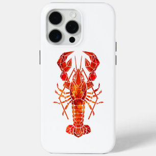 Red polygonal lobster iPhone 15 pro max case