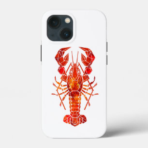 Red polygonal lobster iPhone 13 mini case