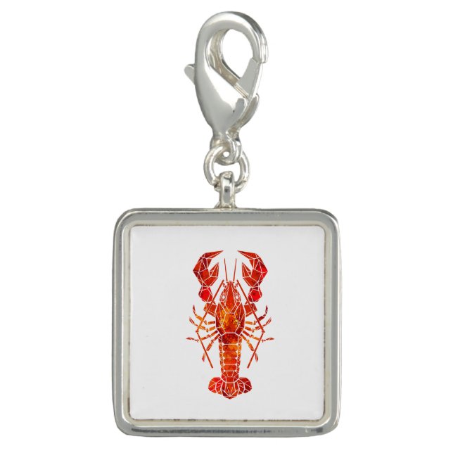 Red polygonal lobster charm (Front)