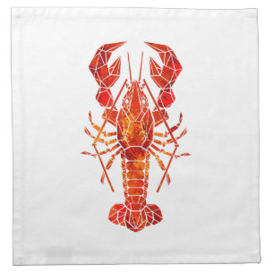 Red polygonal lobster cloth napkin